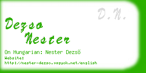 dezso nester business card