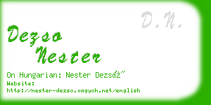 dezso nester business card